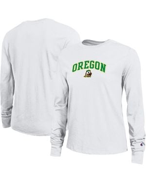 Champion Oregon Ducks Arch Over Logo Long Sleeve T-shirt - Gray
