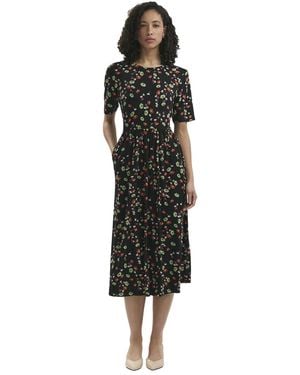 Finery London Kathryn Floral Midi T-shirt Dress - Black