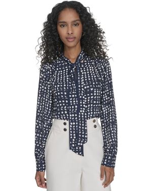 macys womens black and white tops