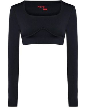 Pcfg Free Heaven Long Sleeve Crop Top - Black