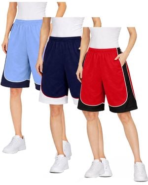 Jump Start Loose Fit Moisture-wicking Performance Shorts-3 Pack - Red