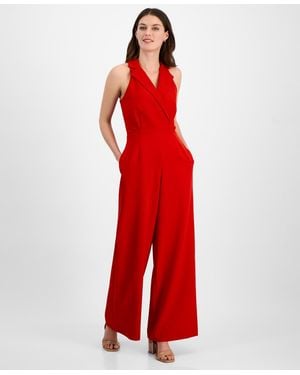 Julia Jordan Notched-collar Jumpsuit - Blue