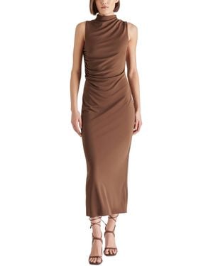 Steve Madden Mo Mock Neck Midi Dress - Brown