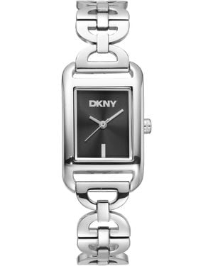 DKNY Open Link Quartz Stainless Steel Bracelet Watch 21x34mm - White