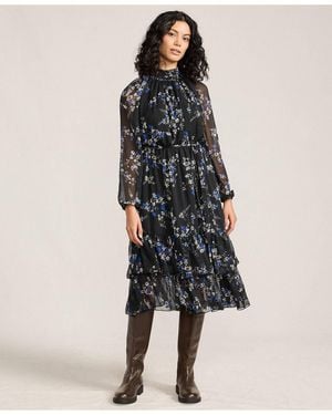 Lands' End Crinkle Chiffon Ruffle Dress - Multicolor