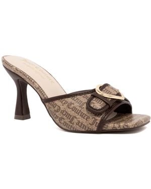 Juicy Couture Marshelly Kitten-heel Faux-leather Thong Sandals - Brown