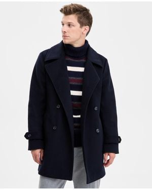Tommy Hilfiger Classic-fit Double Breasted Overcoat - Blue
