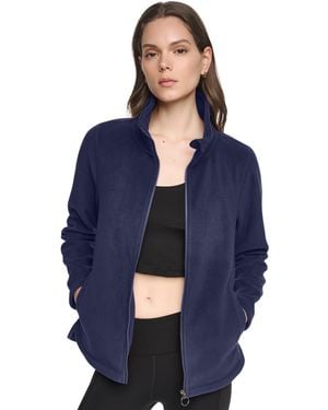 DKNY Collared Zipper-front Jacket - Blue