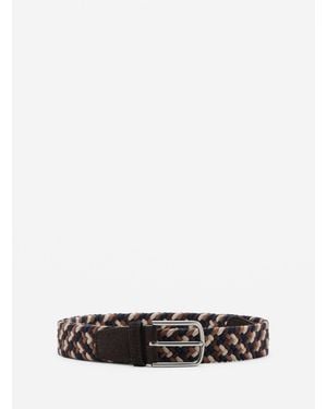 Mango Braided Elastic Colored Belt - White
