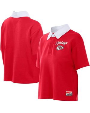 KTZ San Francisco 49ers Throwback Boxy Cropped Polo Shirt - Red