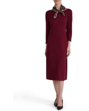 Jones New York 3 4 Sleeve Midi Dress With Combo Scarf - Red