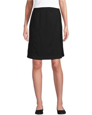 Lands' End Solid A Line Tab Top Of Knee Skort - Black