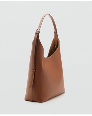 Mango Buckle Shopper Bag - Brown