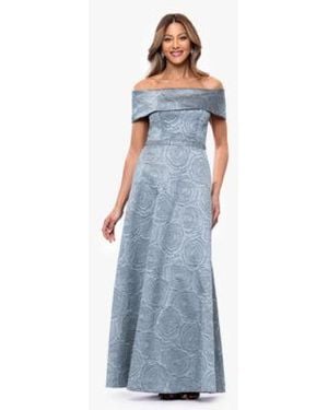 Xscape Off The Shoulder Ball Gown - Blue