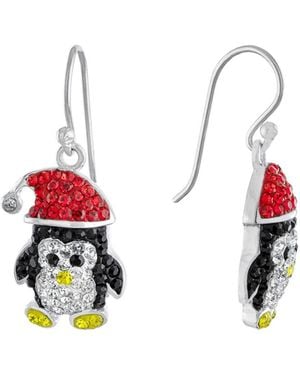 Macy's Crystal -tone Penguin Dangle Earrings - White