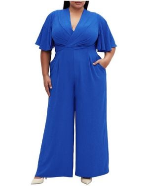 City Chic Plus Size Braelynn Jumpsuit - Blue