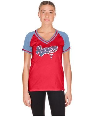 KTZ Texas Rangers Gameday V-neck T-shirt - Red
