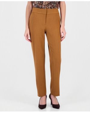 Kasper Ava Slim Straight-leg Crepe Pants - Brown