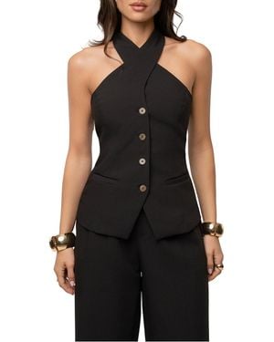 JLUXLABEL Fernanda Halter Top - Black
