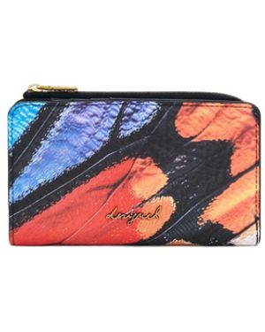 Desigual Medium Printed Wallet, Polyurethane - Blue