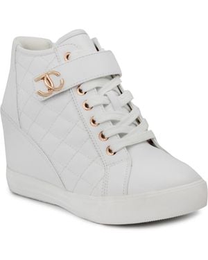 Juicy Couture Journey Wedge Sneakers - White