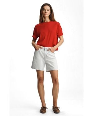 Mavi Mavi's Heidi High Rise Relaxed Short In - Red