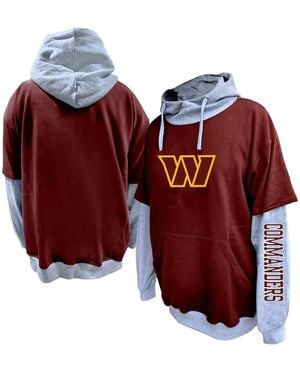 Profile Burgundy/heather Gray Washington Commanders Big Tall Twofer Pullover Hoodie - Red