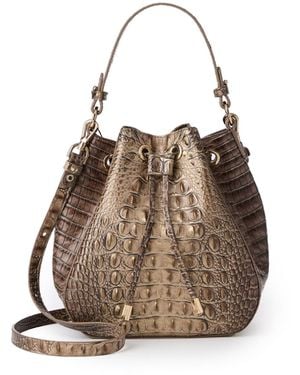 Brahmin Melinda Leather Bucket Bag - Brown