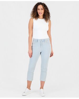 Style & Co. Petite Engineer-stripe High-rise Cropped Jeans - Blue