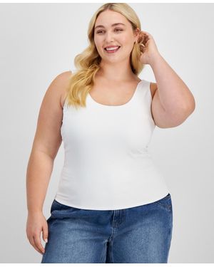 And Now This Plus Size Scoop-neck Sleeveless Top - White