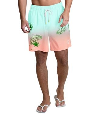 Margaritaville Miami Dolphins Sunset On The Beach Swim Shorts - Blue
