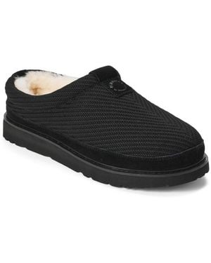 Dearfoams Grafton Allday Knit Water Repellent Clog Slippers - Black
