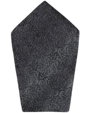 Trafalgar Esteban Scrolling Vines Tone On Tone Patterned Silk 12x12 Pocket Square - Gray
