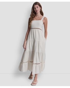 linen maxi dress near me Belize Linen Maxi Dress Pink / M