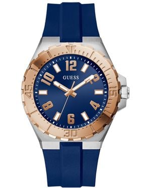 Guess Quartz Silicone Watch 44mm - Blue