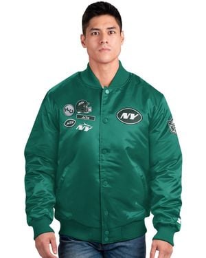 Starter New York Jets Varsity Full-snap Satin-lined Jacket - Green