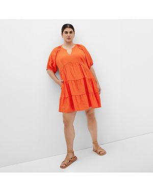 City Chic Plus Size Kara Dress - Orange