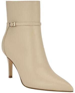 Calvin Klein Vivera Pointy Toe Stiletto Heel Dress Booties - Natural