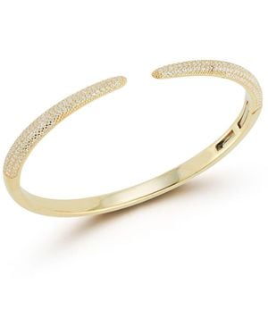 Rachel Zoe Sterling Silver Pave Claw Cuff Bangle Bracelet - White