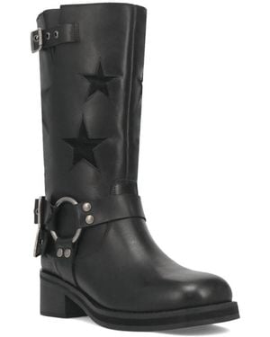 Dingo List Leather Boots - Black
