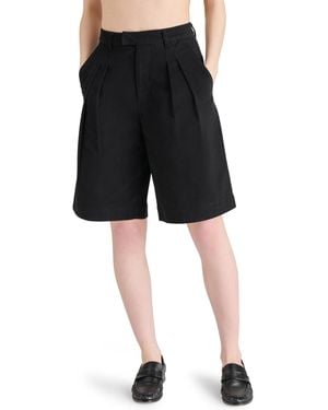 Steve Madden Ivana Pleated Bermuda Shorts - Black