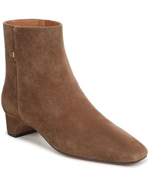 Franco Sarto Luella Square Toe Zip Ankle Boots - Brown