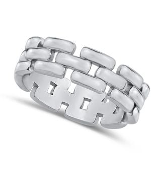 And Now This Silver Plated Link Ring - White