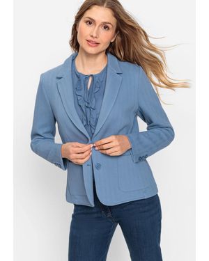 Olsen Chevron Jersey Knit Blazer - Blue