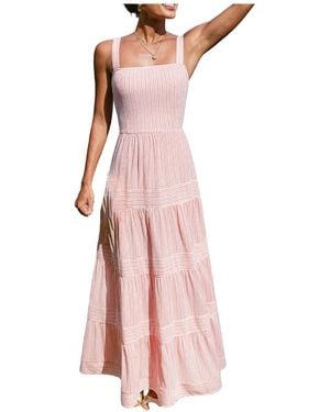 CUPSHE Not Sorry Striped Maxi Beach Dress - Pink