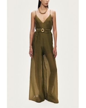 Nocturne Strappy Wide-leg Jumpsuit - Green