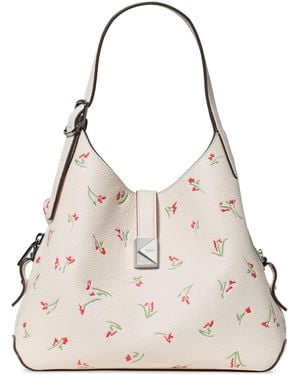 Kate Spade Vibrant Buds Small Crossbody Tote Handbag - Natural