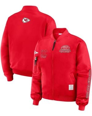 WEAR by Erin Andrews Kansas City Chiefs Patch Full-zip Bomber Jacket - Red