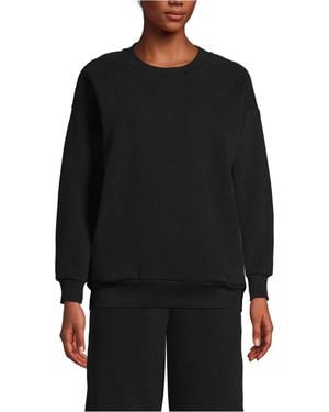 Lands' End Serious Sweats Oversized Long Sleeve Crew Neck Sweatshirt - Black