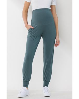 Hello Miss Maternity Over-the-belly Pull-on sweatpants With Side Pockets - Blue